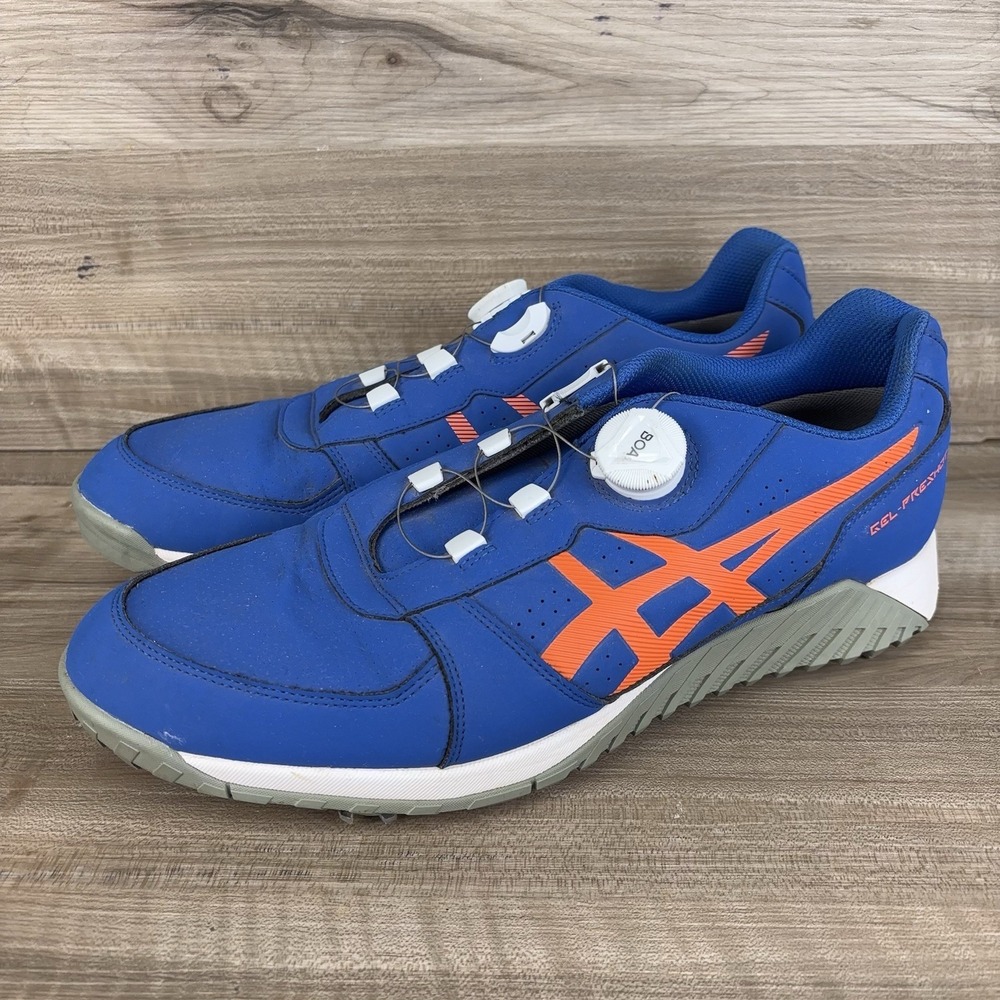 Asics Gel-Preshot Boa Golf Shoes Men's Size 11.5 Leather Blue Orange 1113A003